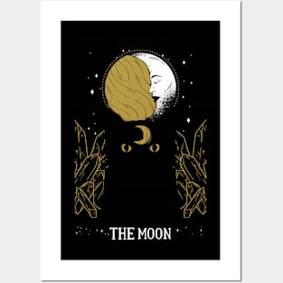 Tarot Card - The Moon - Occult Gothic Halloween Posters and Art